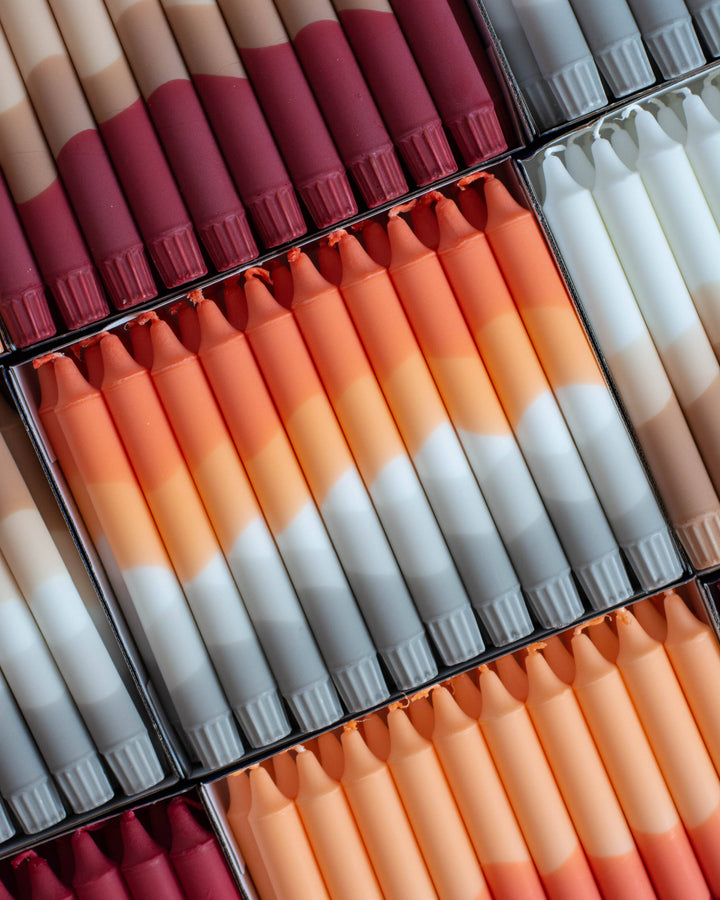 Taper candles- Halloween (Orange/grey)
