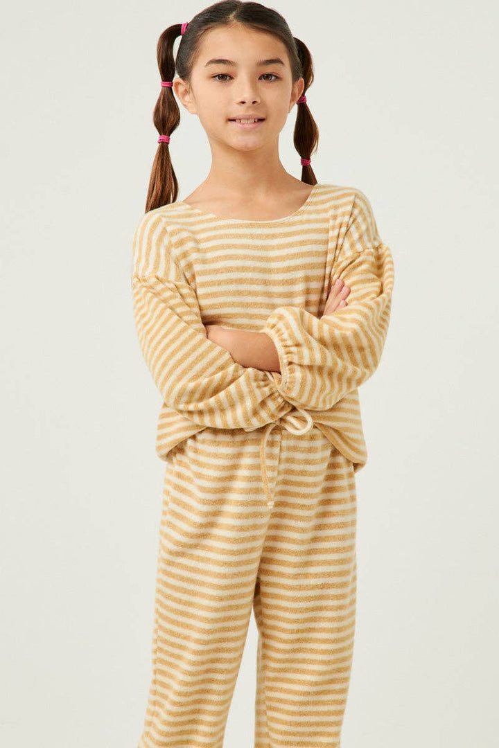 Girls Brushed Stripe Knit Top
