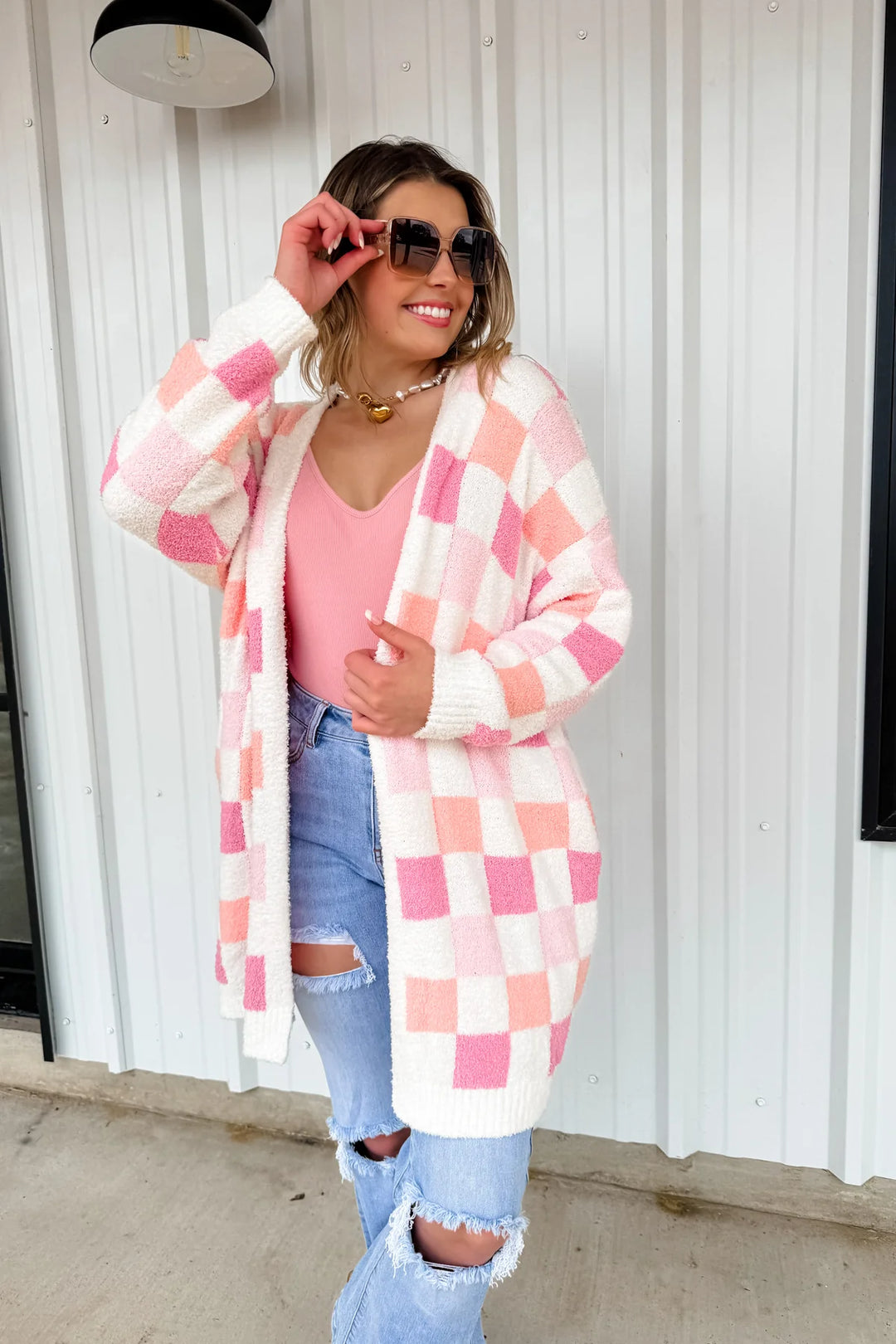 Spring Check Cloud Cardigan