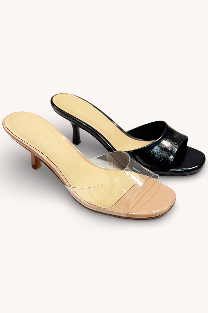 SQUARE HEEL SLIP ON MULES