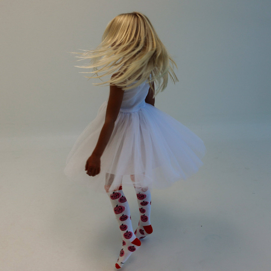 Pumpkin\polka dots Knee high socks