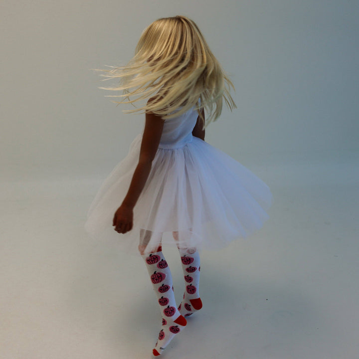 Pumpkin\polka dots Knee high socks