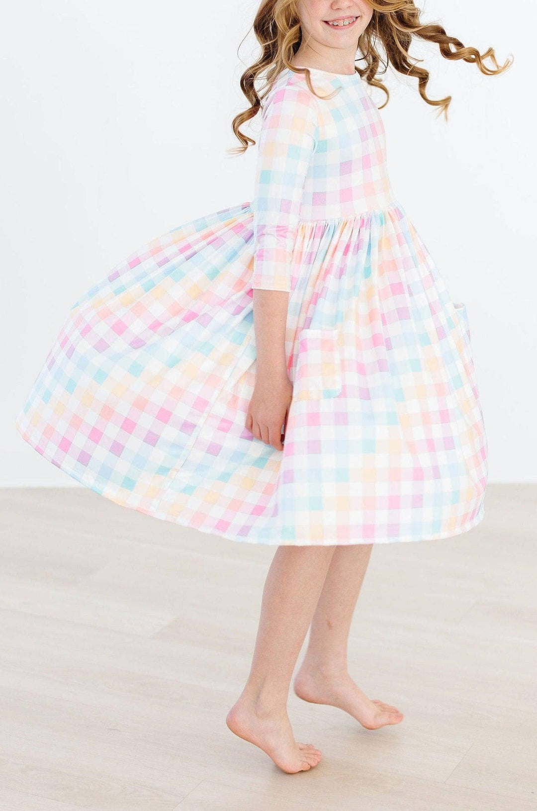 Pastel Plaid Twirl Dress