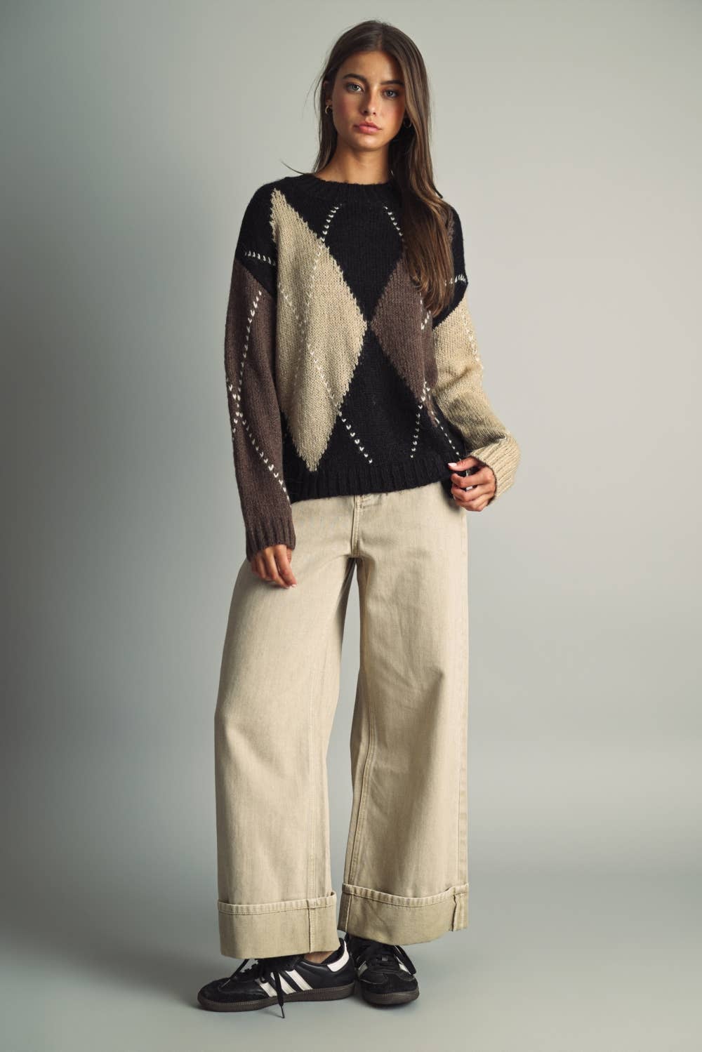 ARGYLE CREWNECK SWEATER
