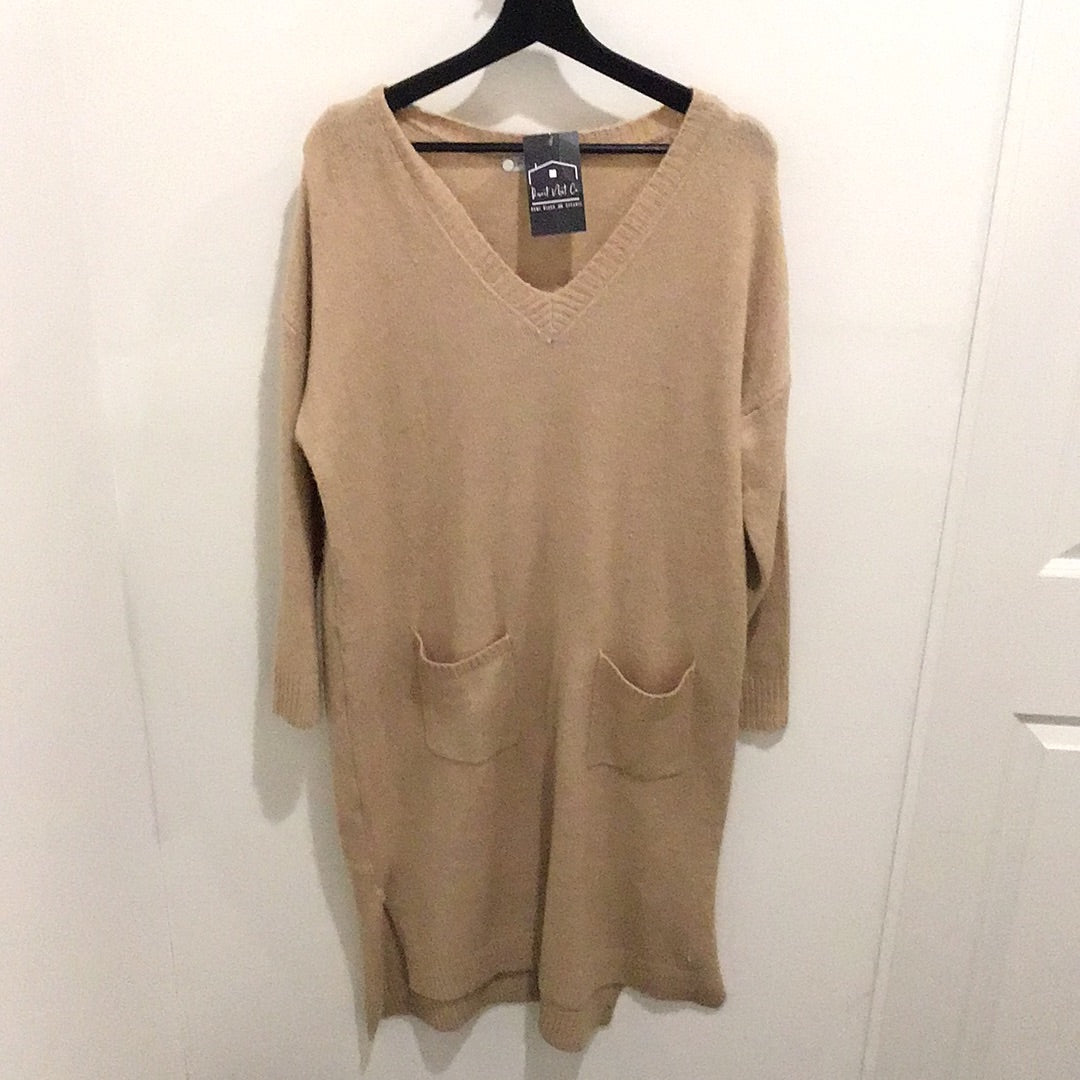 Taupe sweater dress