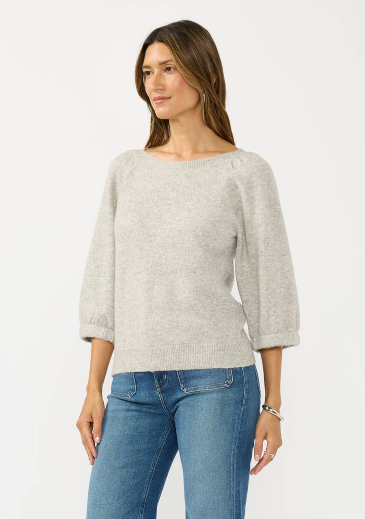 Crewneck Puff Sleeve Sweater Top
