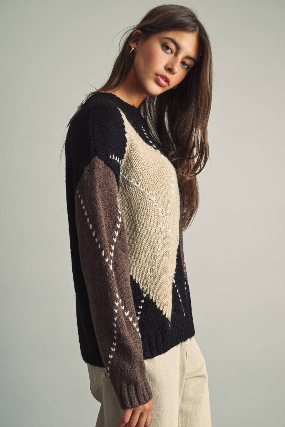 ARGYLE CREWNECK SWEATER