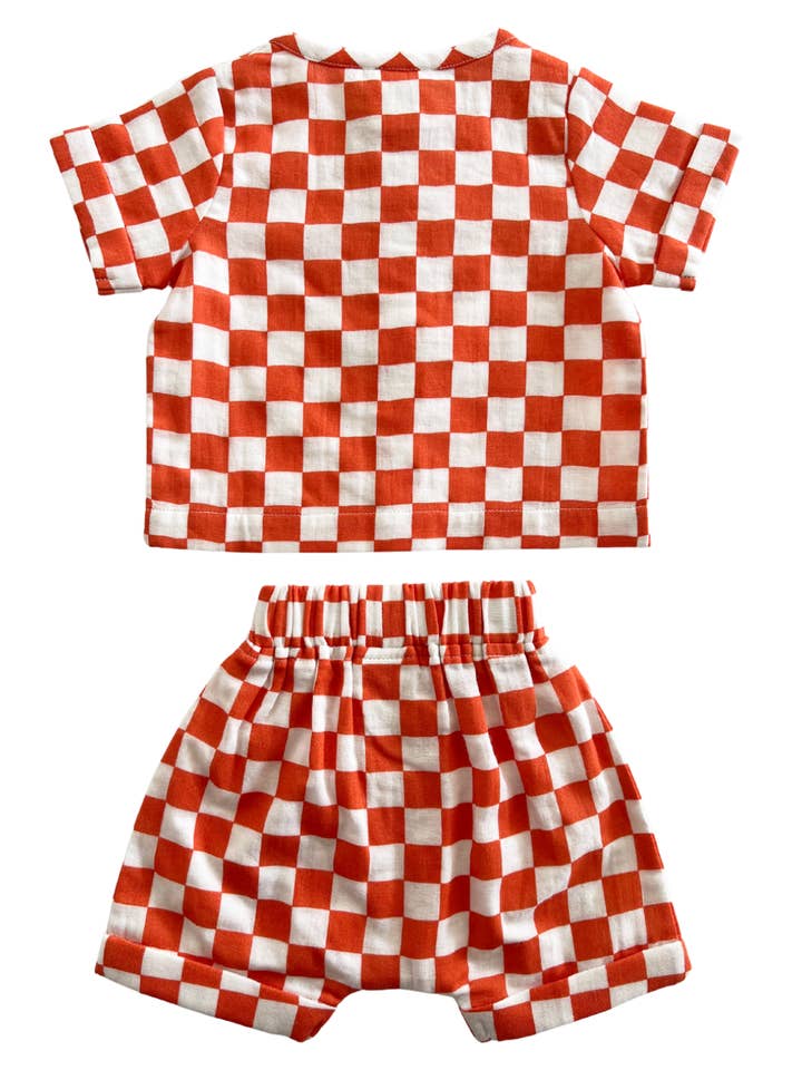 Tangerine Checkerboard Set