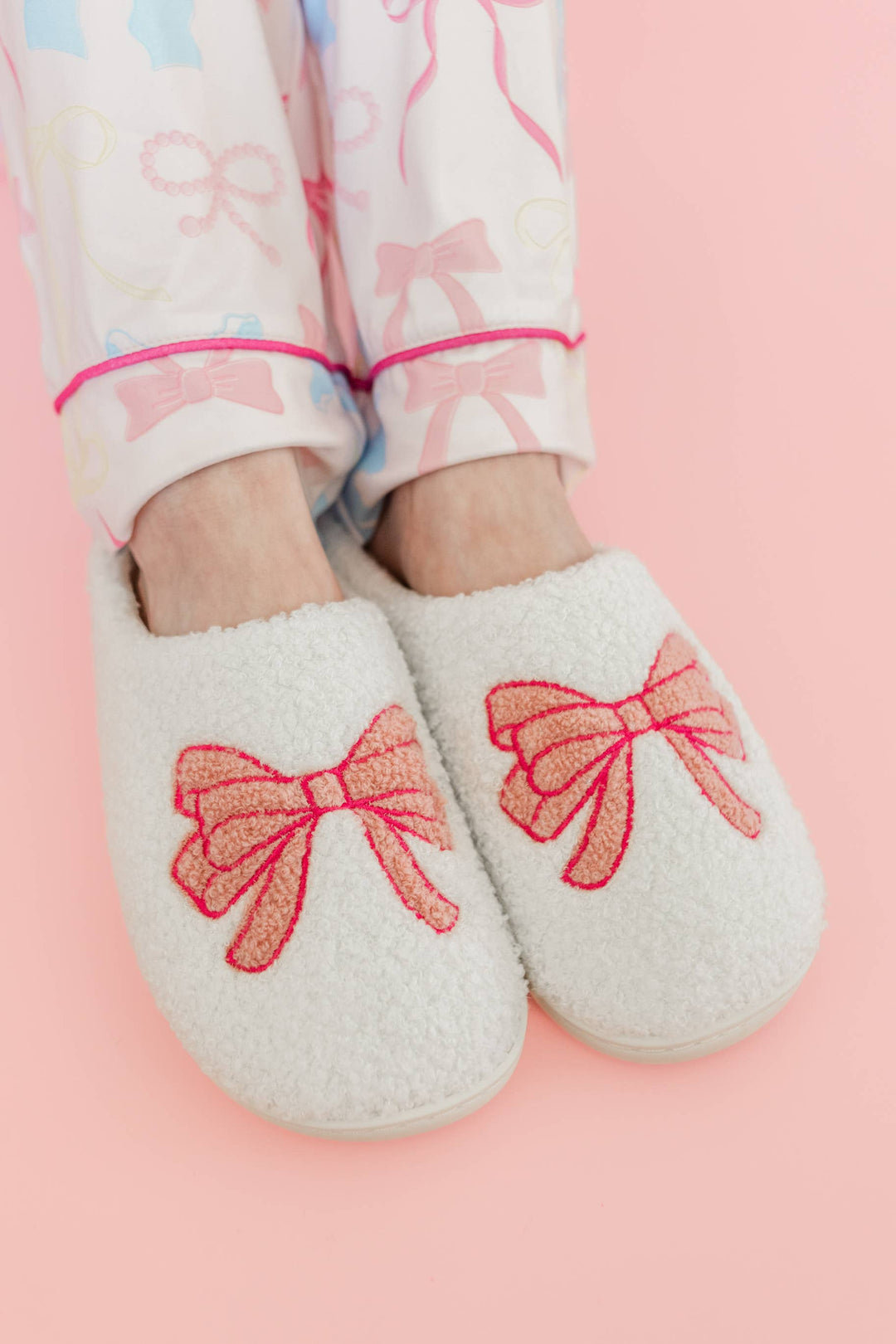 Pink Bow Slippers
