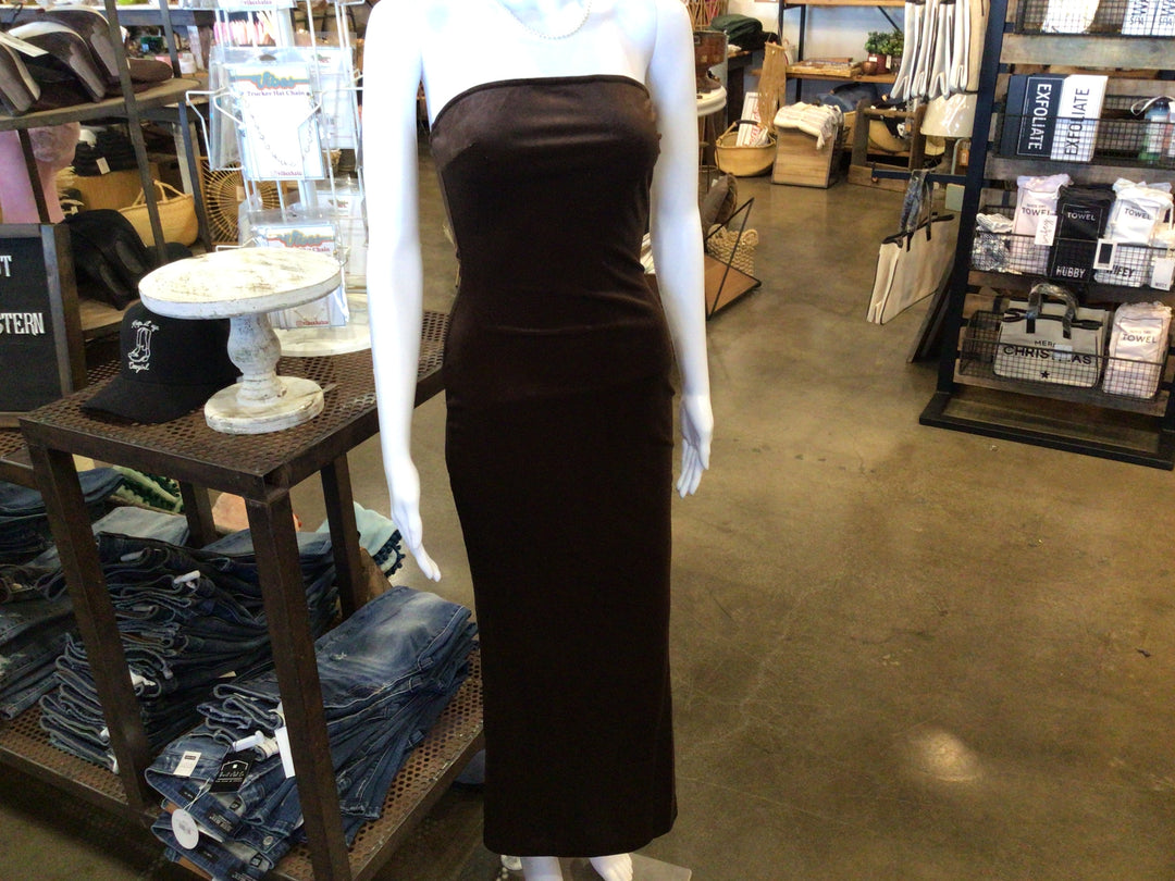 Strapless Velvet Dress