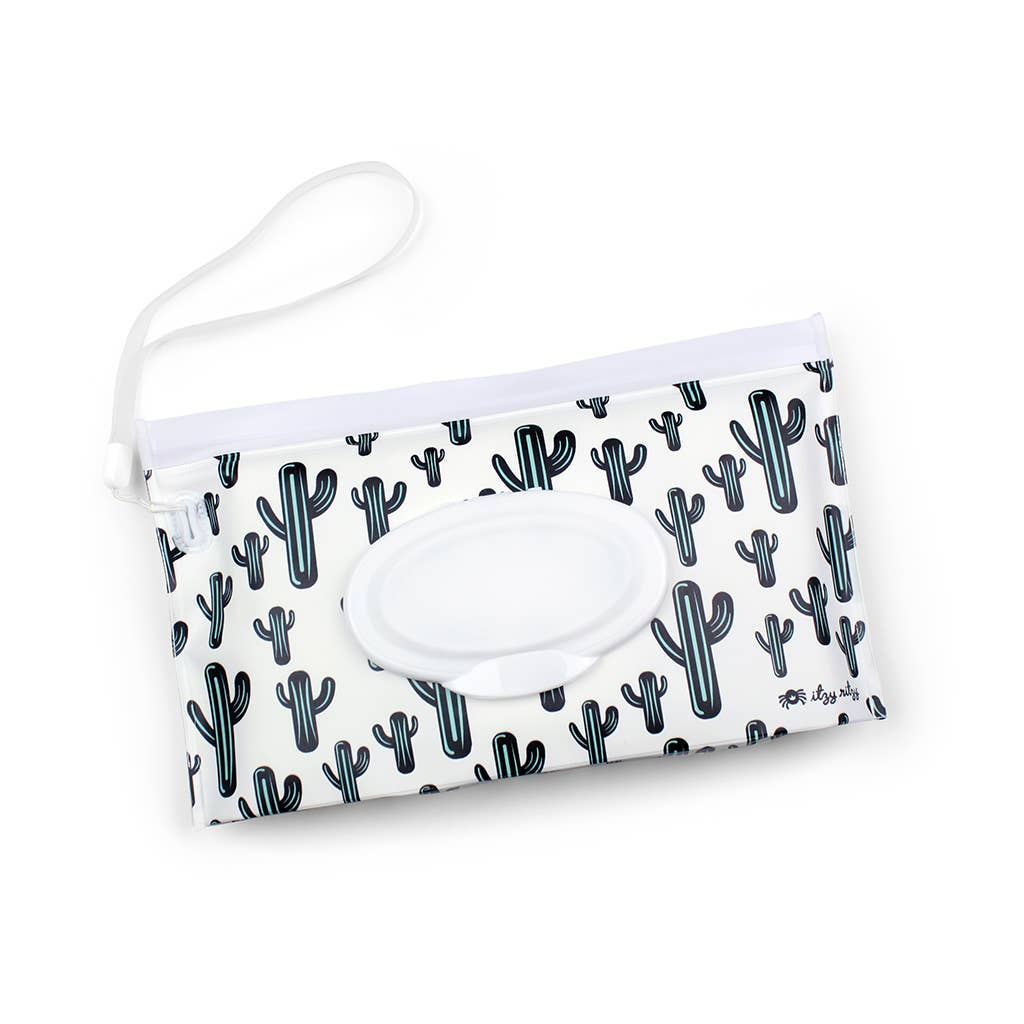 Pouch Reusable Wipes Case: Cactus