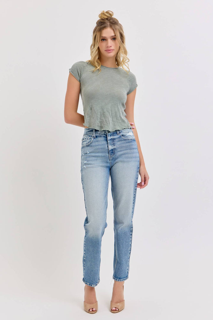 High Rise Straight Jeans