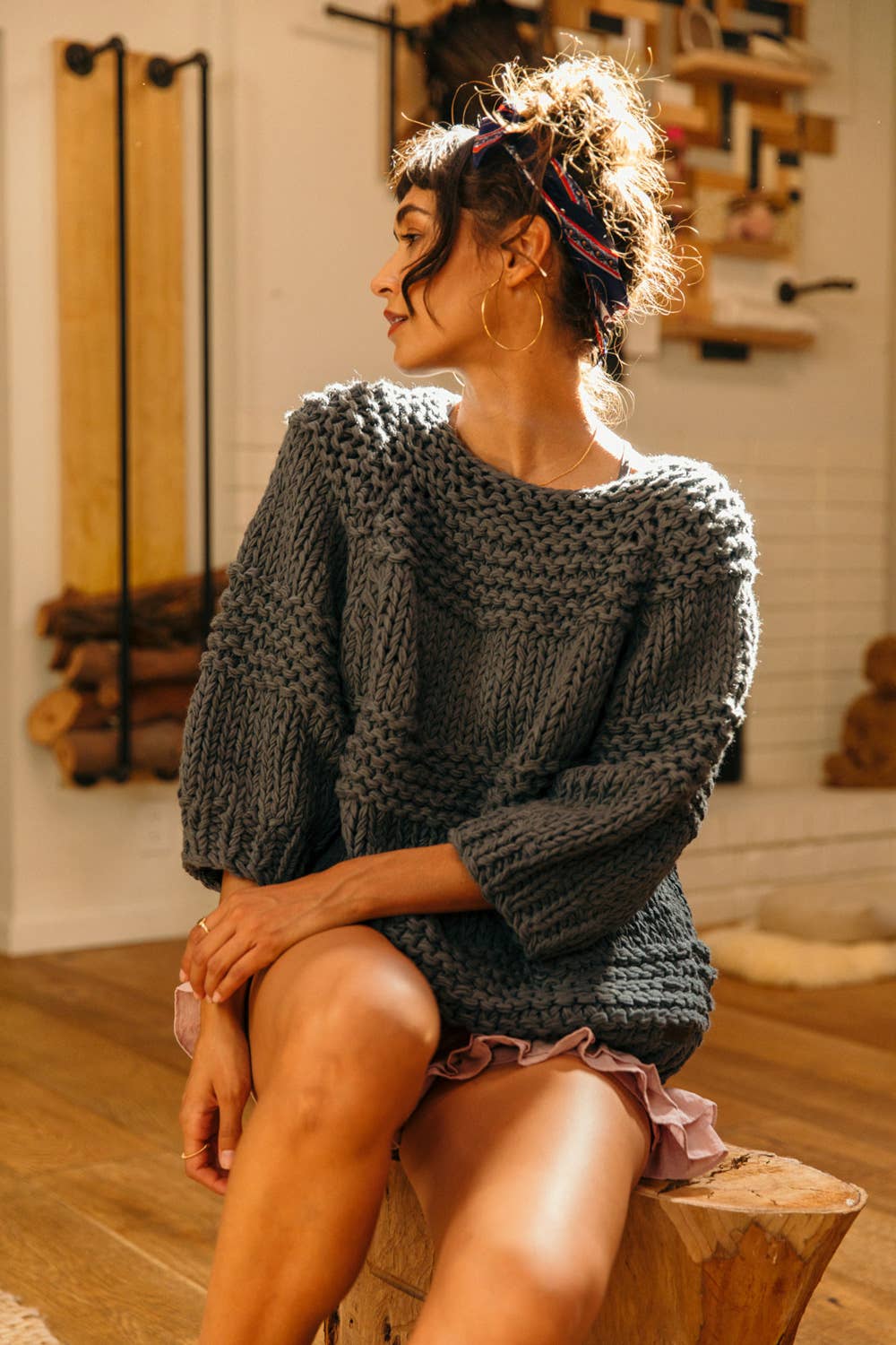 Chunky Knit Oversized Sweater Top