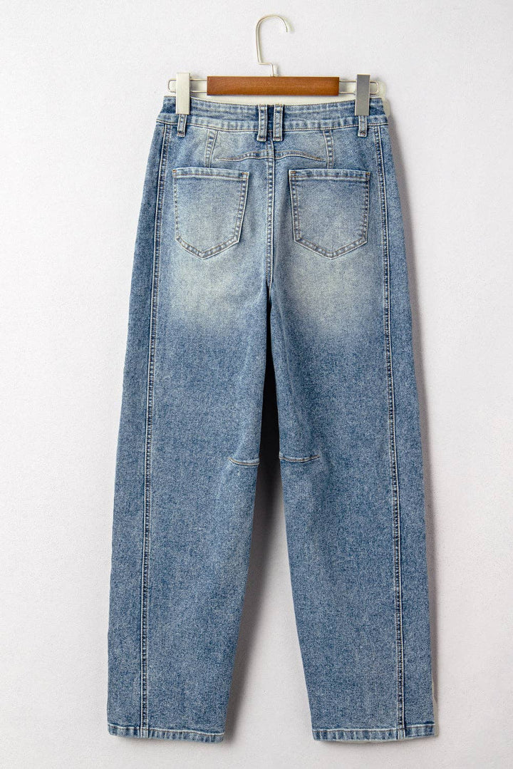 Dusk Blue Vintage Washed Barrel Jeans