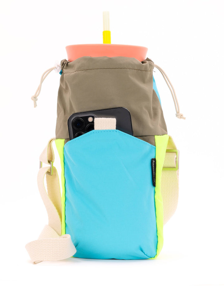 Crossbody Bag & Drinkware Accessories| Colorblock Blue