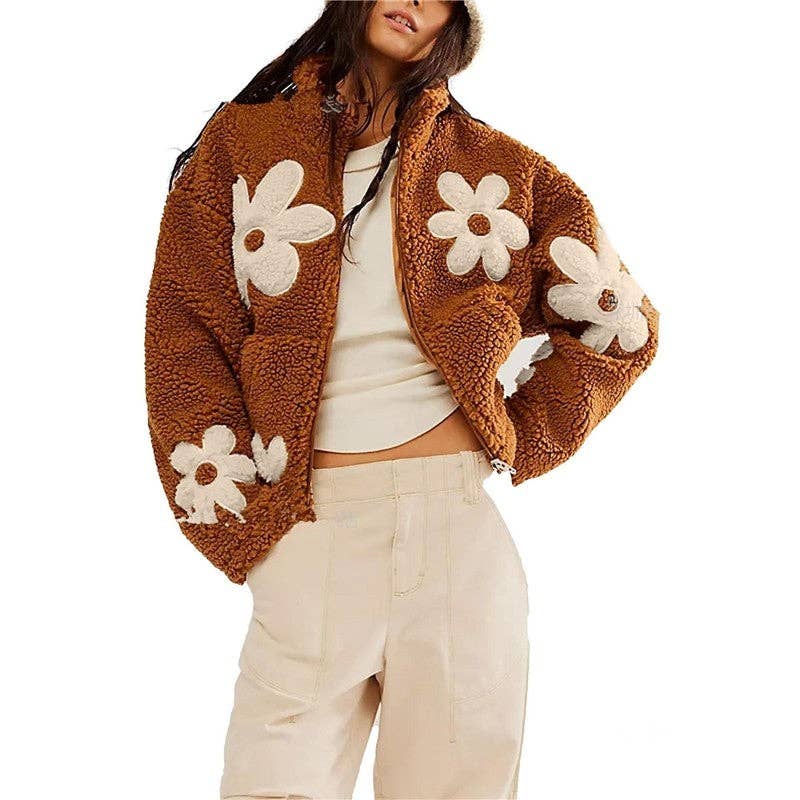 Fashion Contrast Print Cardigan Casual Coat