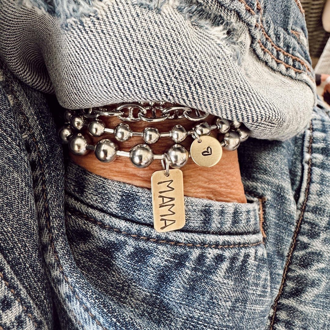 Hand Stamped Mama Tag Bracelet 