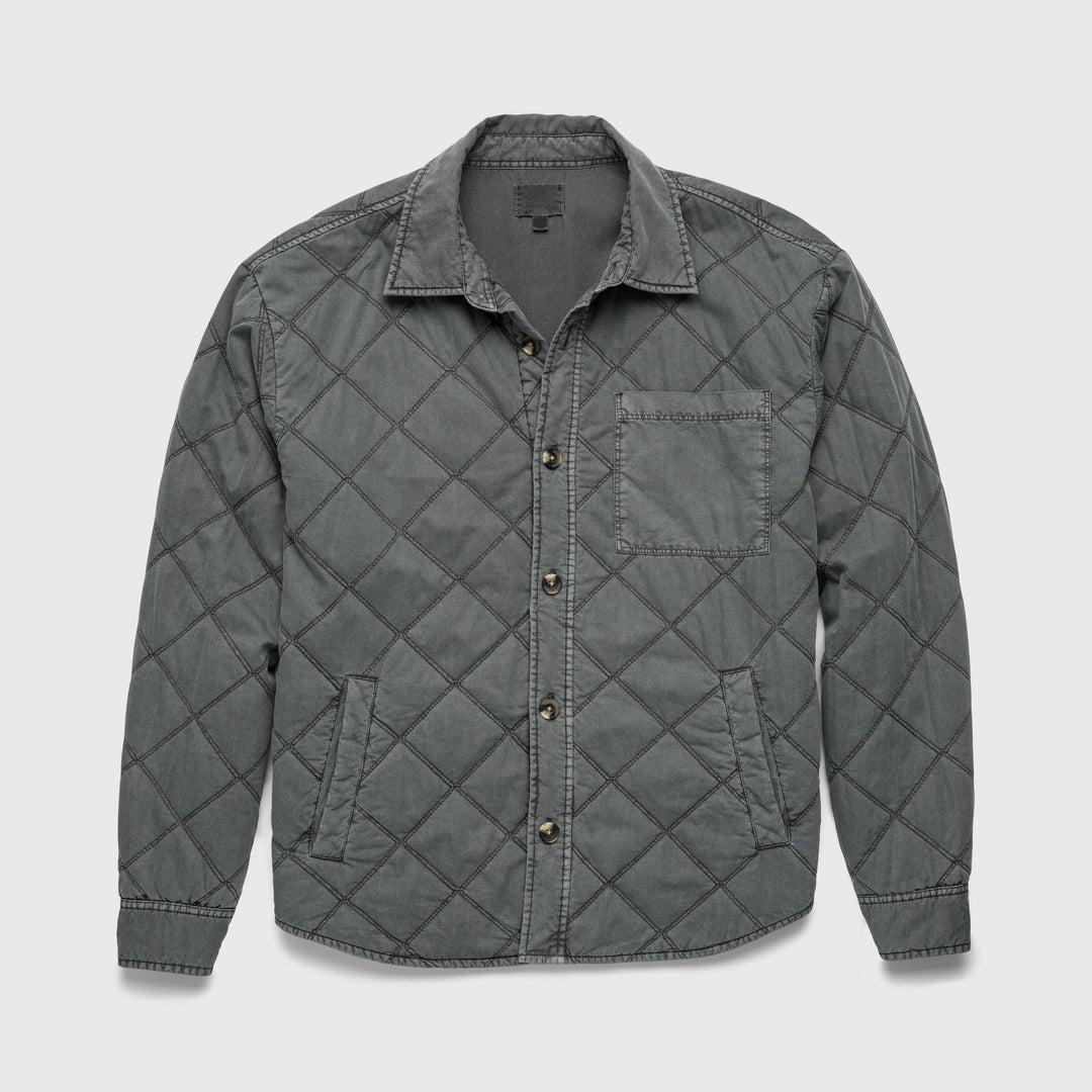 Lennon Quilted Shirt Jacket Grey, Medium