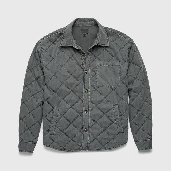 Lennon Quilted Shirt Jacket Grey, Medium