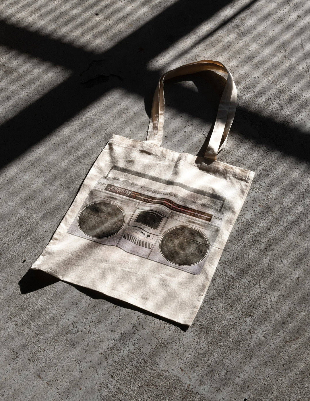 Recycled Tote Bag Printed Eco -Boom Box