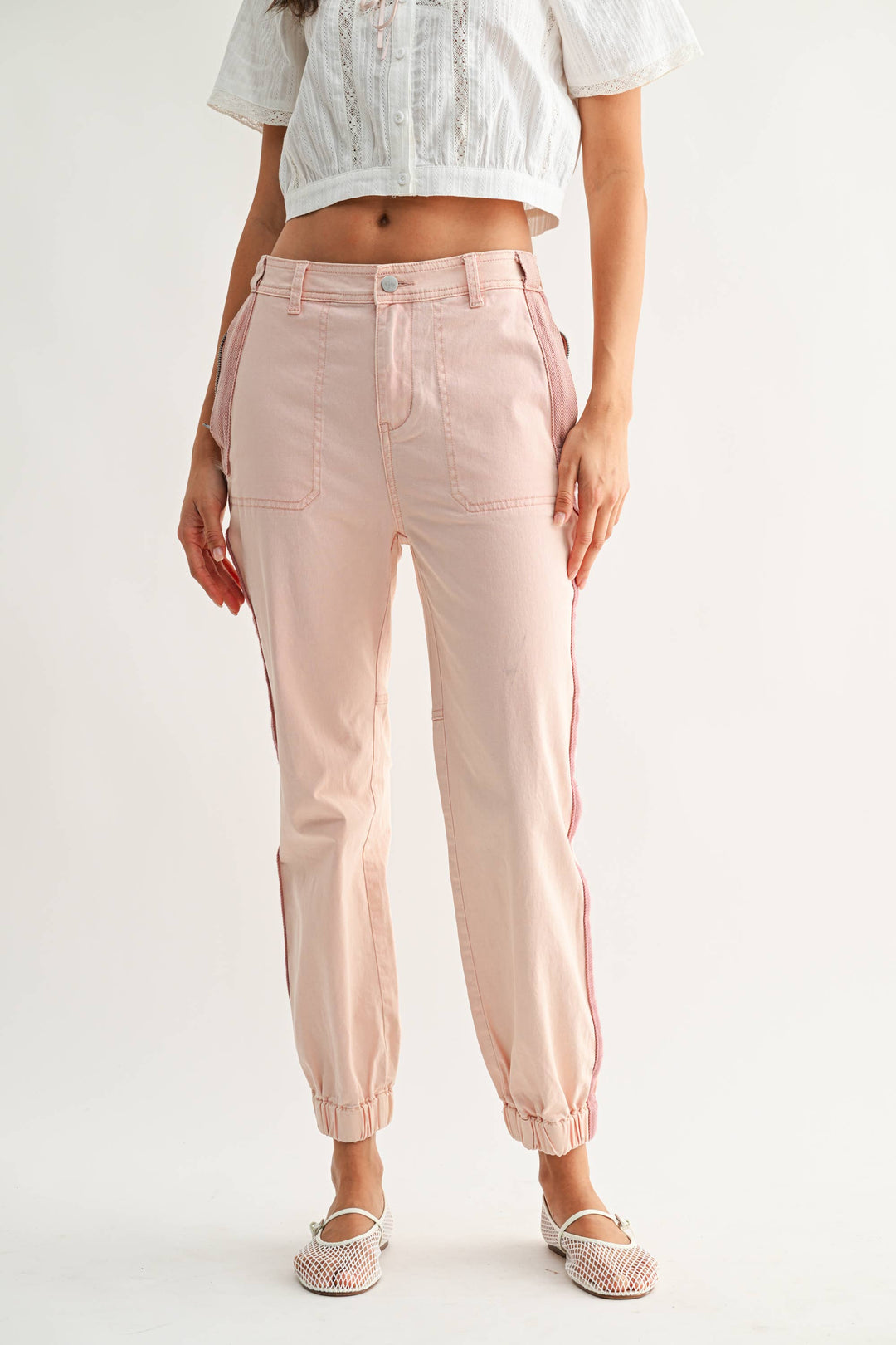 Track Pants with Zip Pocket Pink