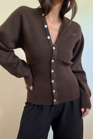 Fitted Hem Knit Cardigan