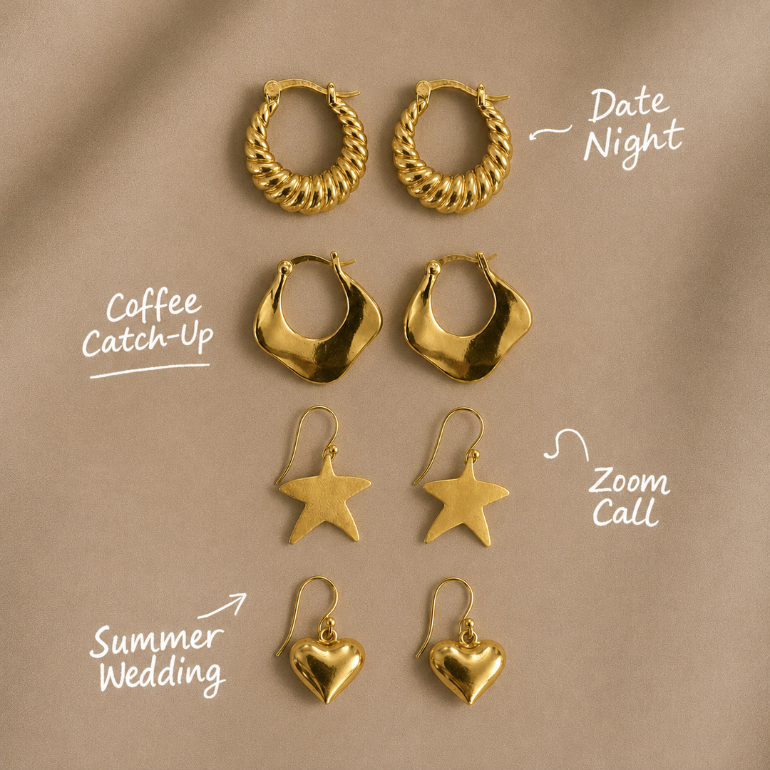 18K Fancy Little Hoops