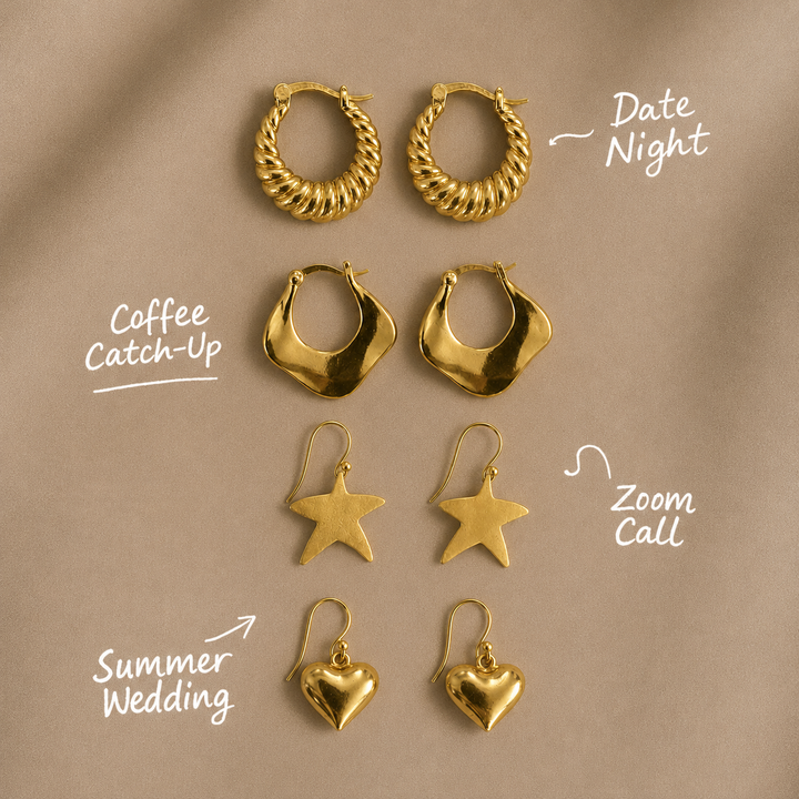 18K Fancy Little Hoops