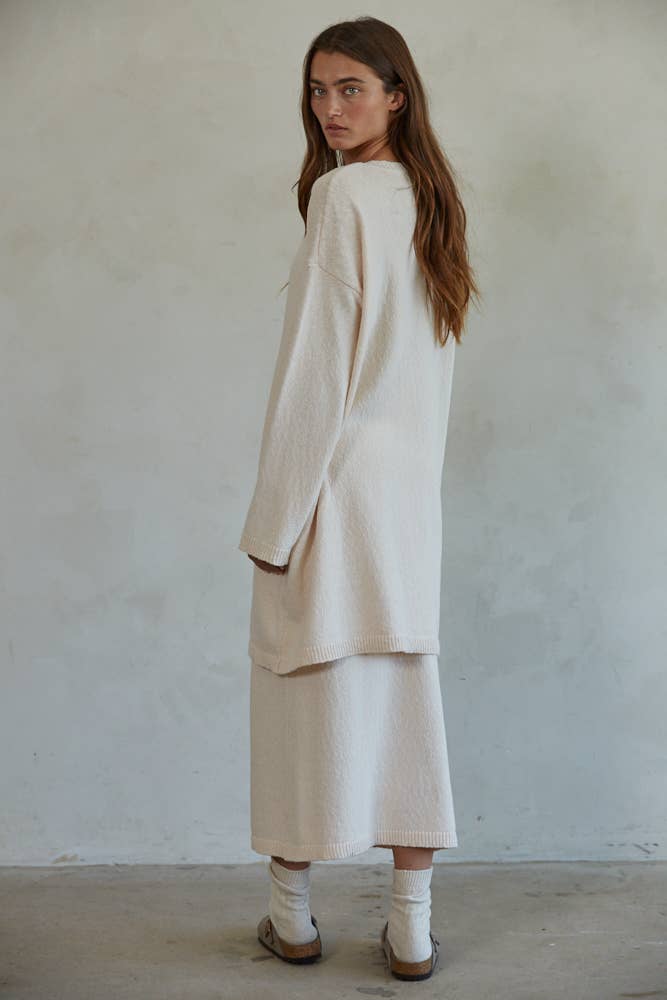 Knit Sweater Midi Cardigan