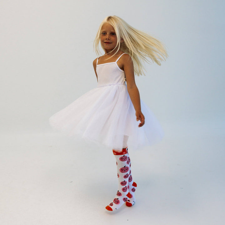 Pumpkin\polka dots Knee high socks