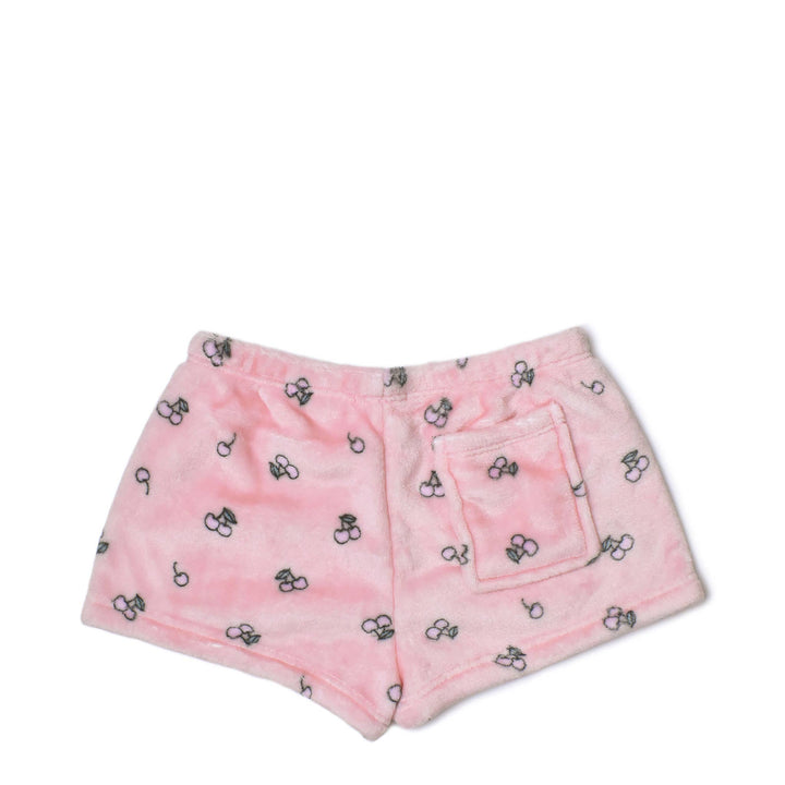 Fleece Cherry Printed Cozy Shorts