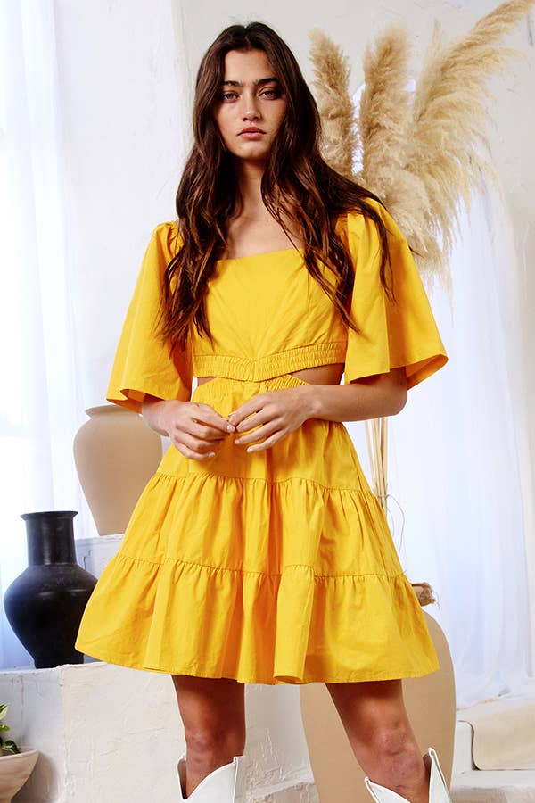 Cut Out Tiered Mini Dress