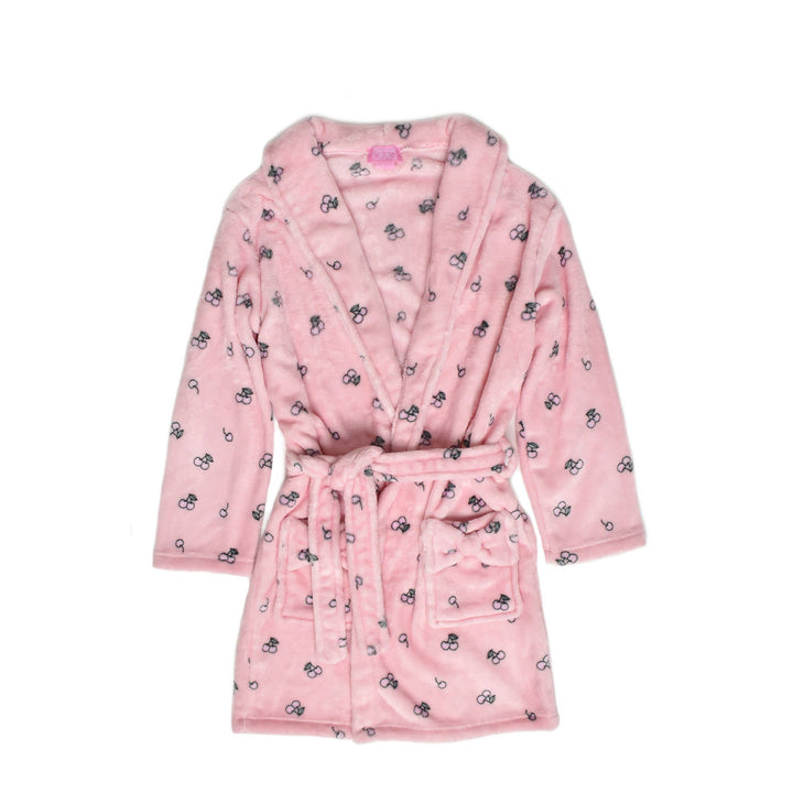 Fleece Cherry Printed Bath Robe