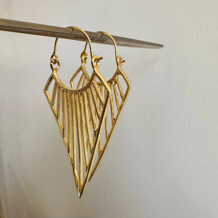 18K Gold Plated Triangle Earrings