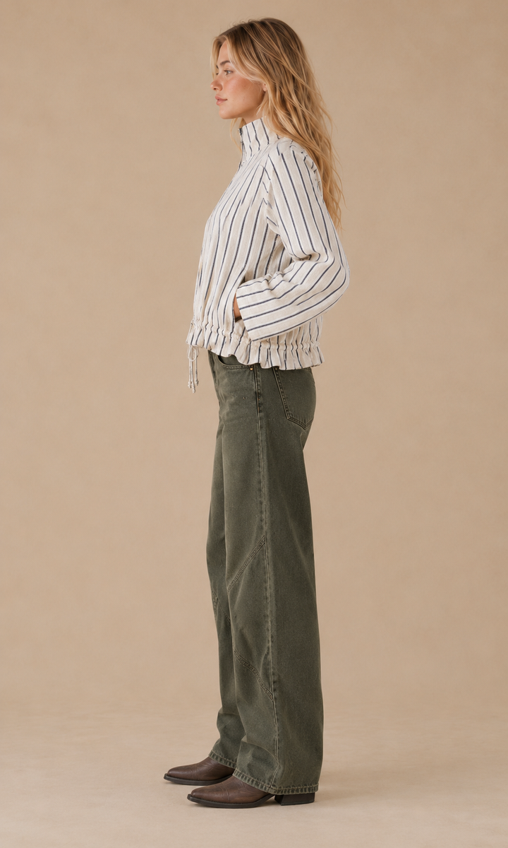 Gathered Stripe Jacket
