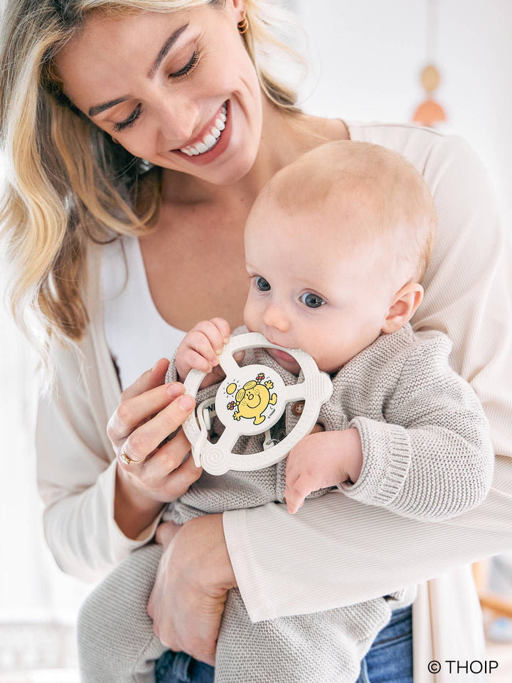 Silicone Teether Ring w Detachable Clip Little Miss Sunshine