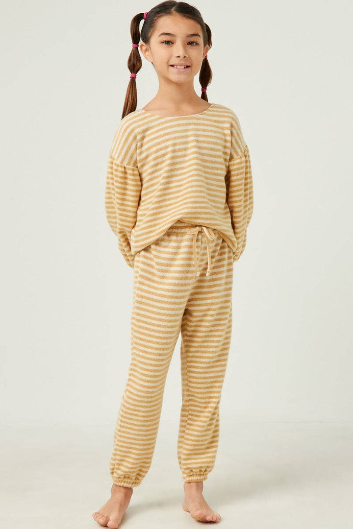 Girls Brushed Stripe Knit Top