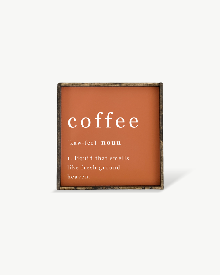 Coffee Noun Sign White
