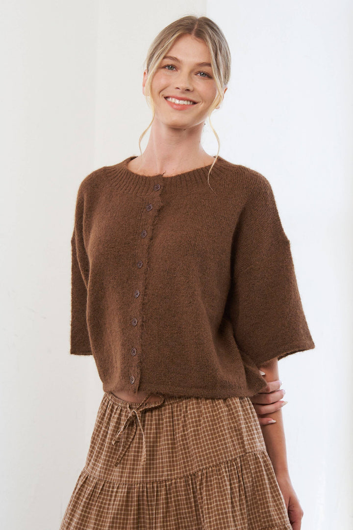 Cropped Boxy Cardigan