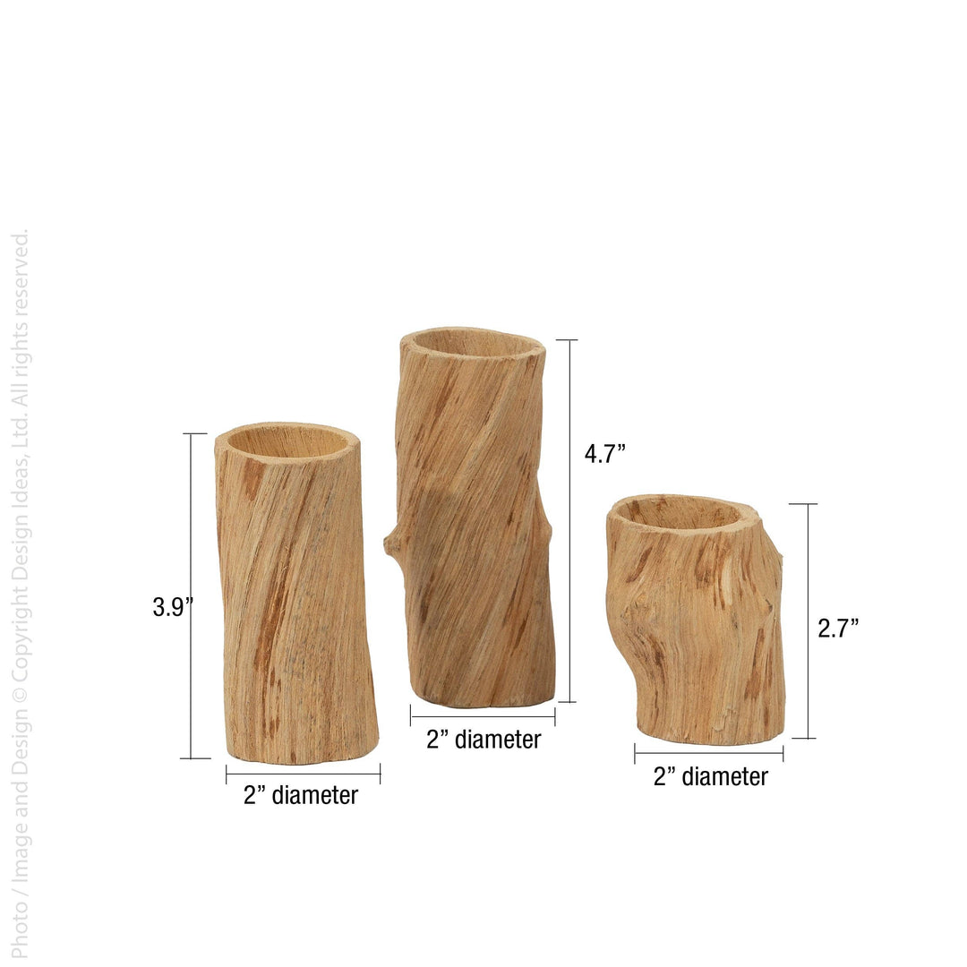 Wood candleholders (set of 3)