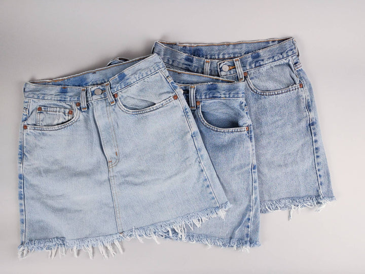Mid-Rise Levi Denim Mini-Skirt