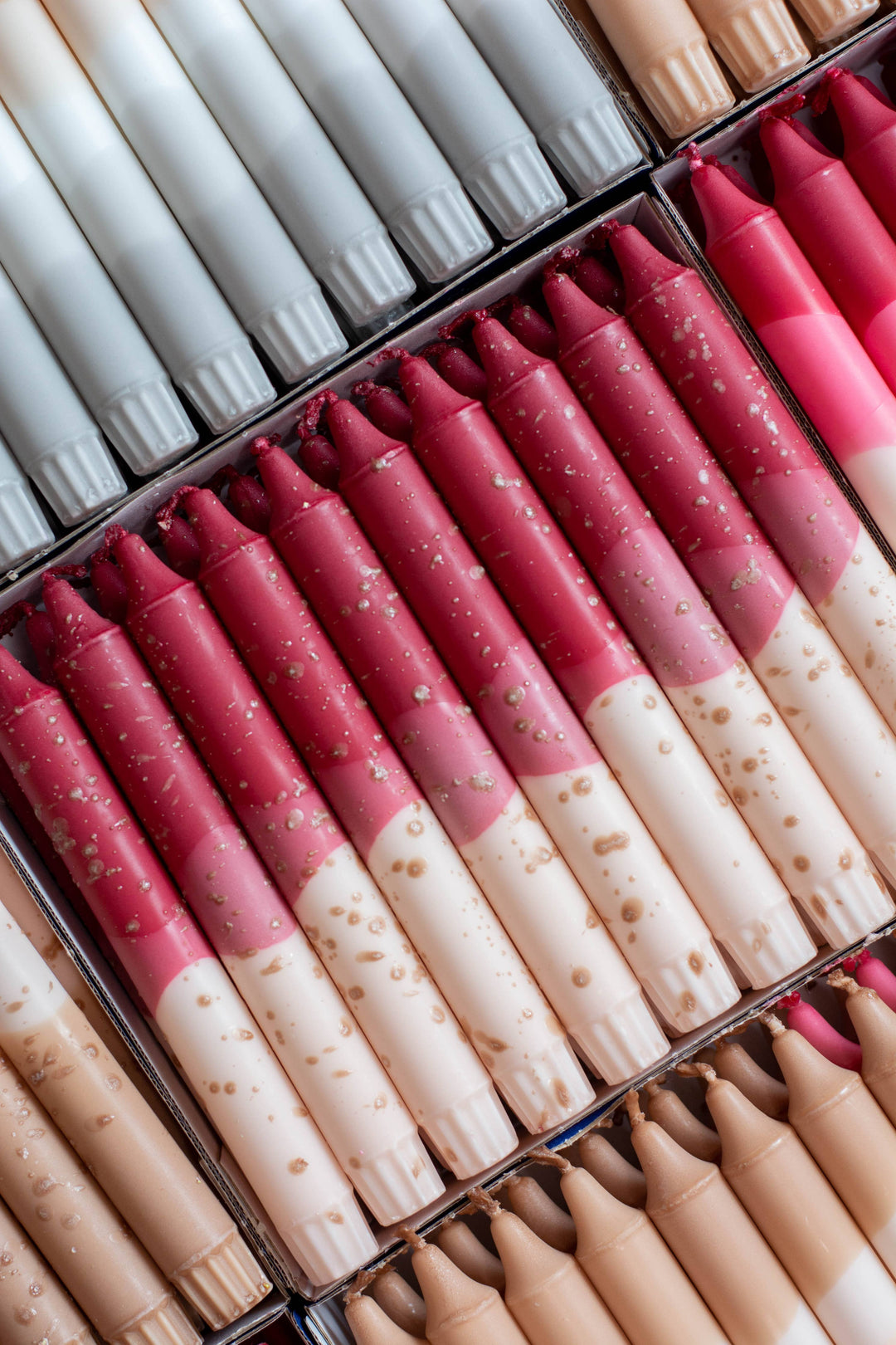 Taper candles-  Nudes colours mix