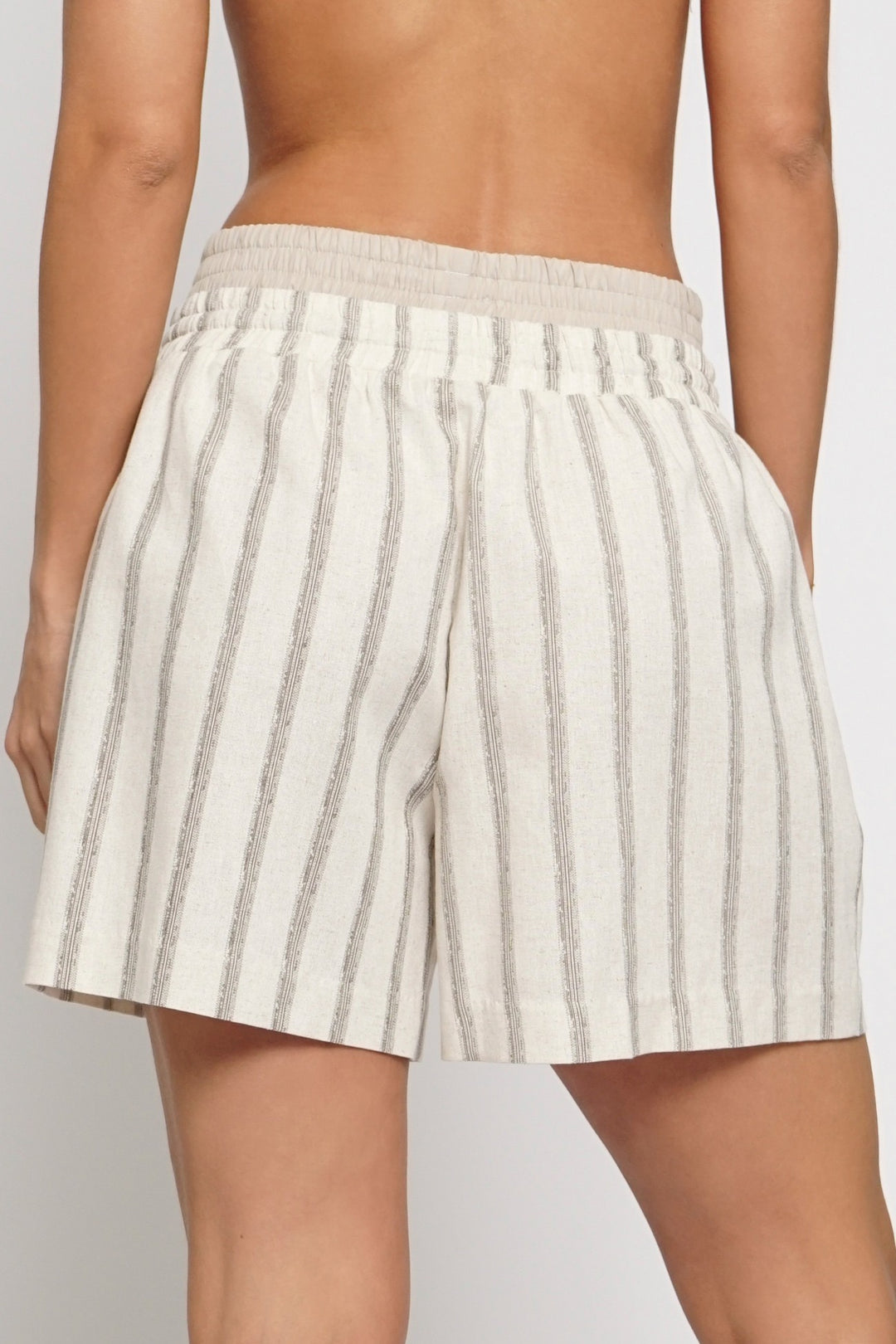 BOXER WAISTBAND LINEN SHORTS