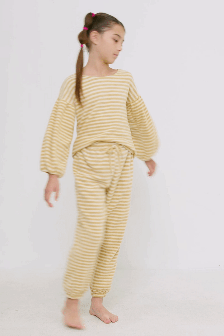 Girls Brushed Stripe Knit Top