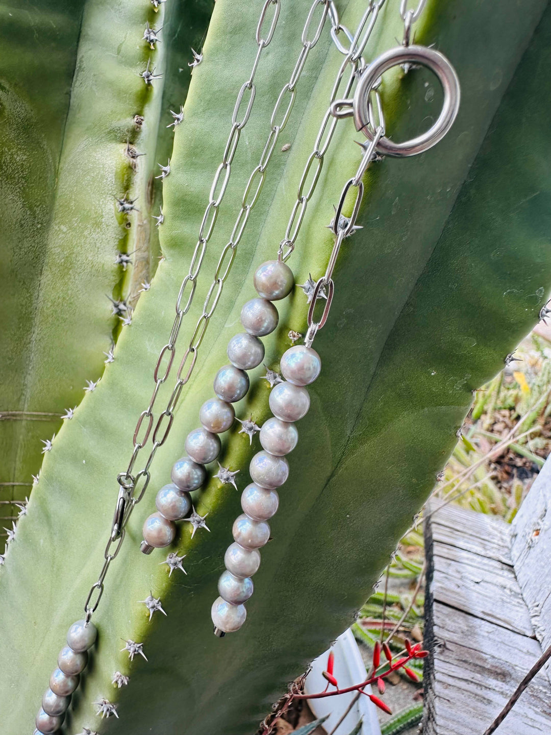 Silver Pearl Drop Necklace