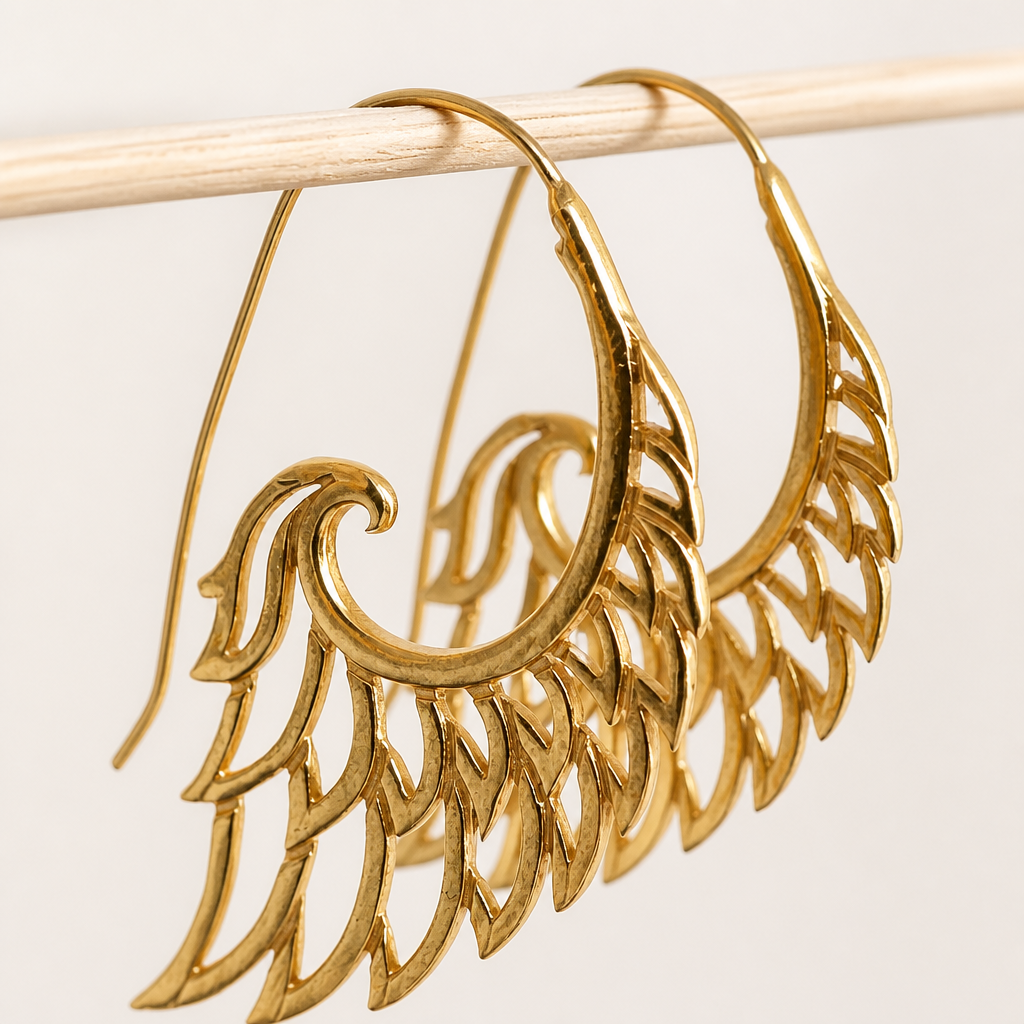 18k Gold Plated Angel Wings Earrings