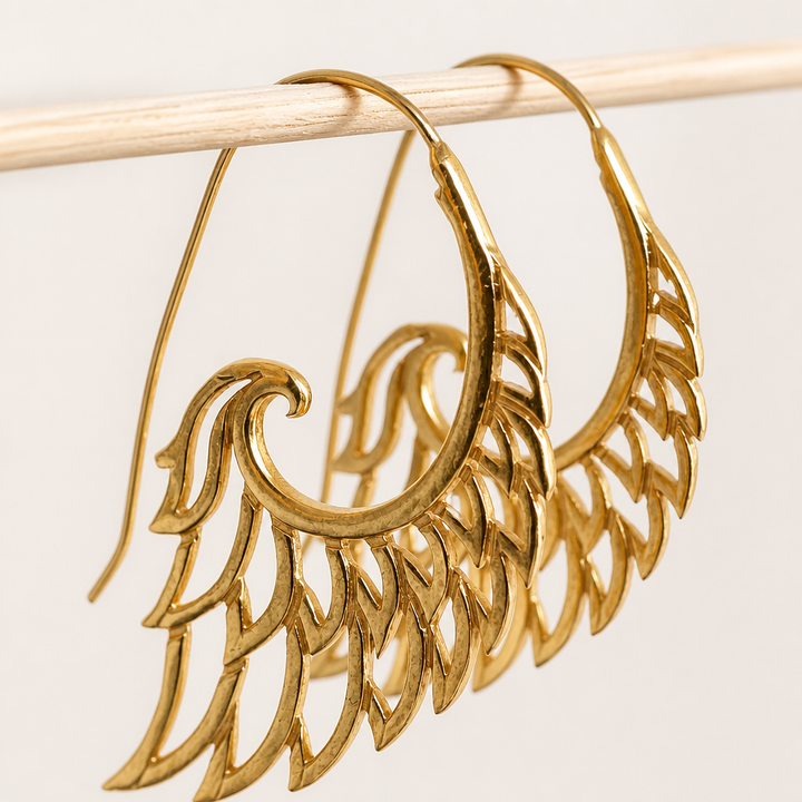 18k Gold Plated Angel Wings Earrings