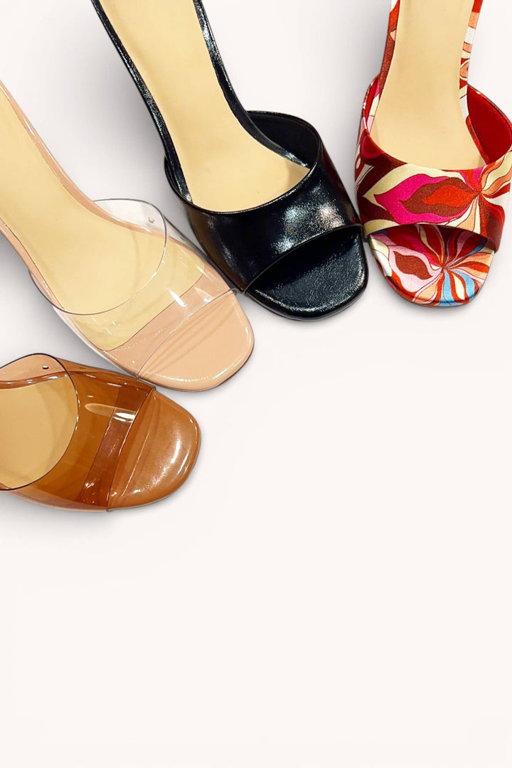 SQUARE HEEL SLIP ON MULES
