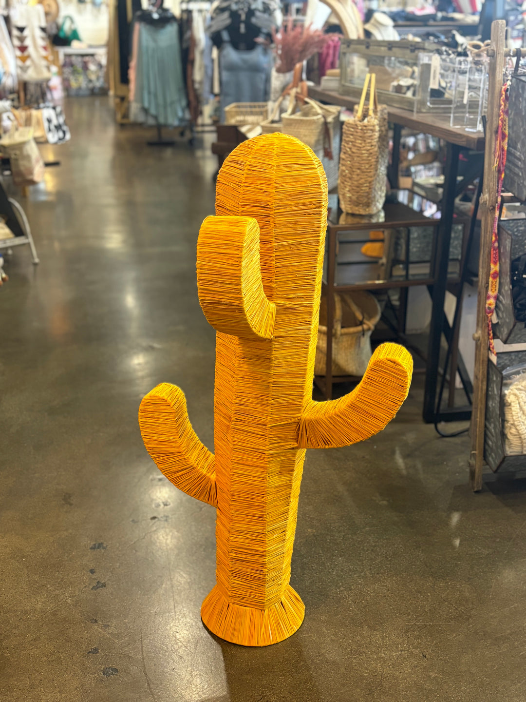 XL Woven Raffia Cactus