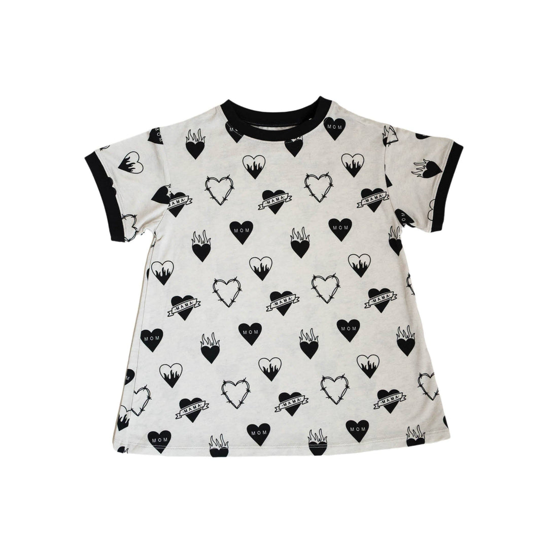 Tattoo Heart  T-Shirt Dress:
